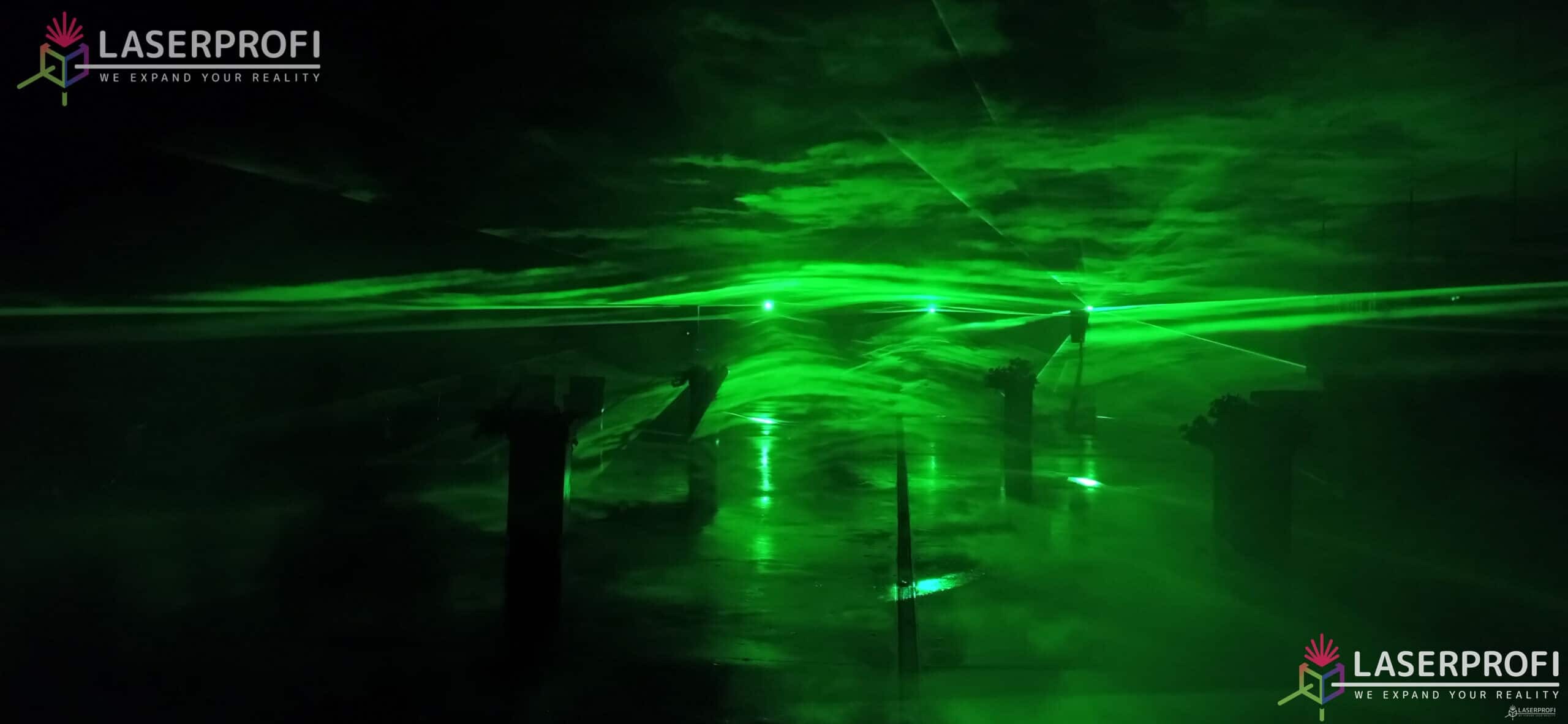Zielone lasery przestrzenne event firmowy